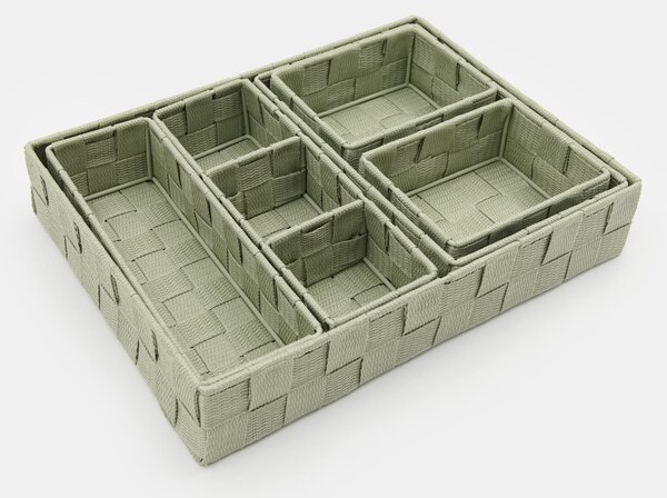 Sinsay - Súprava úložných boxov 6 pack - popolavo zelená