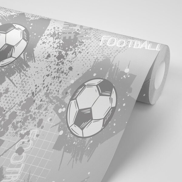 Tapeta futbalová lopta v šedom