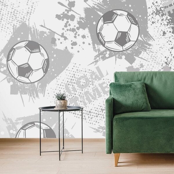 Tapeta futbalová lopta v šedom