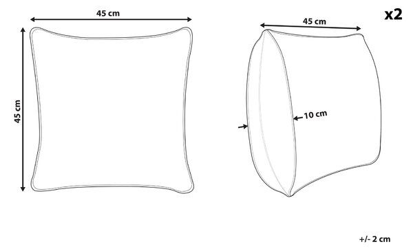 Sada 2 dekoratívnych vankúšov modrá so vzorom včiel 45 x 45 cm zamatové polyester moderný glamour štýl dekoračné doplnky