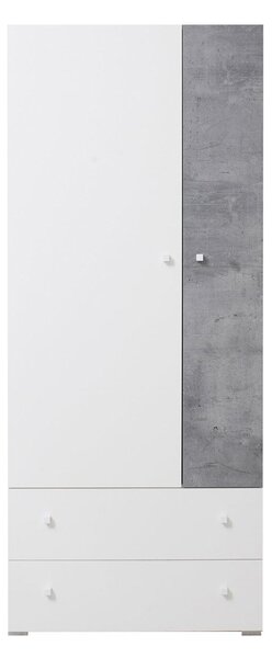 Šatníková skriňa Hanoi PR03 L/P, Farby: biely / beton Mirjan24 5903211040146