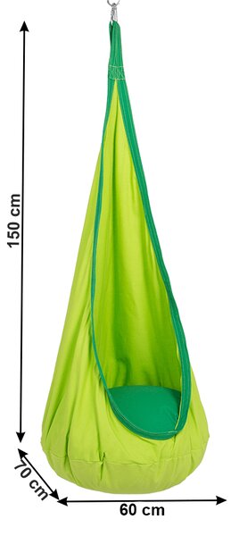 KONDELA Závesné hojdacie kreslo, zelená, SIESTA TYP 1