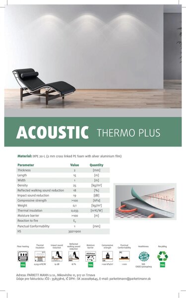 Podložka ACOUSTIC THERMO PLUS 2 MM FOLD
