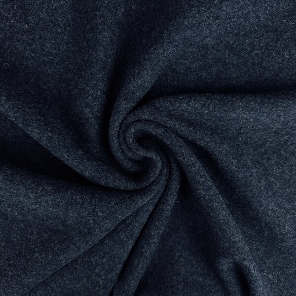 Metráž Funkčný fleece 100% Merino vlna 280g - Modrá tmavá melange