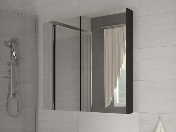 Kúpelňová skrinka na stenu Delia 80 čierna + zrkadlo. Vlastná spoľahlivá doprava až k Vám domov. 780227