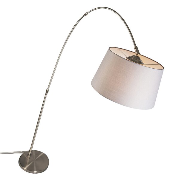 Inteligentná oblúková lampa s oceľovým tienidlom sivá vrátane WiFi A60 - Arc Basic