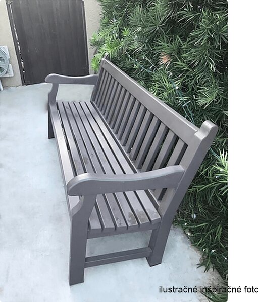 KONDELA Drevená záhradná lavička, sivá, 124 cm, KOLNA