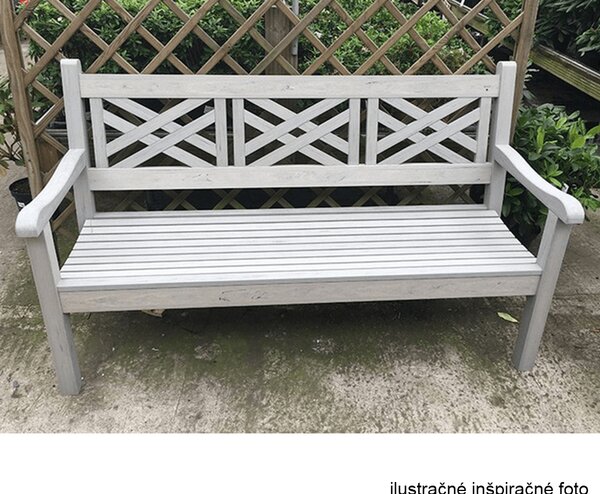 KONDELA Drevená záhradná lavička, sivá, 150 cm, FABLA