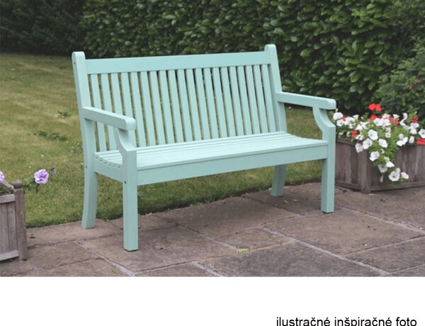 KONDELA Drevená záhradná lavička, neo mint, 150 cm, KOLNA