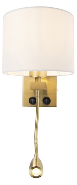 Inteligentná nástenná lampa zlatá s bielym tienidlom vrátane Wifi A60 - Brescia