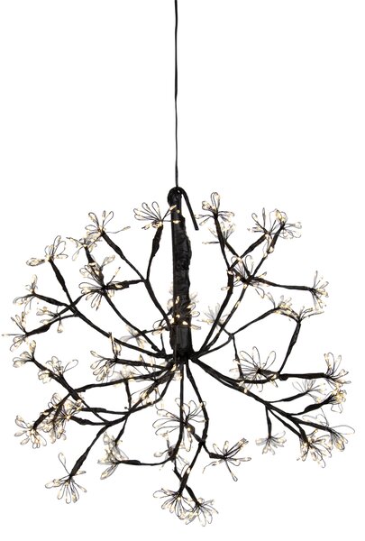 Vianočné závesné svetlo guľa čierna 40 cm vrátane LED s časovačom IP44 - Nobu