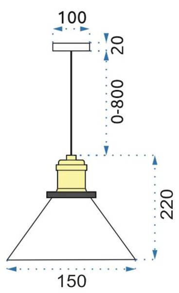 Toolight - Závesné svietidlo Verto D APP048-1CP, čierna-hnedá, OSW-00140