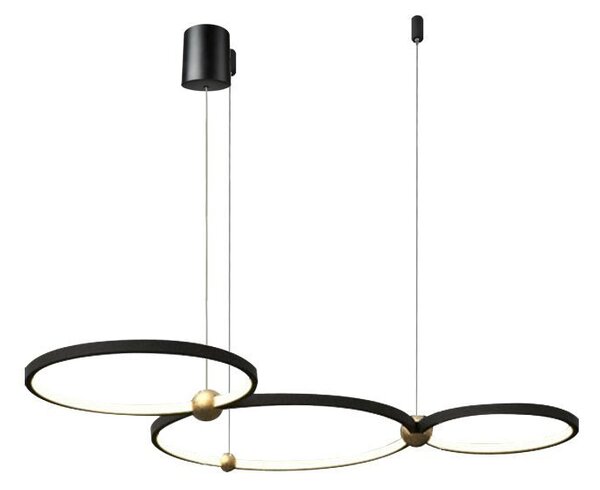 Toolight - Ring 30-40-50, LED závesné svietidlo + diaľkové ovládanie APP752-30-40-50, čierna, OSW-08889