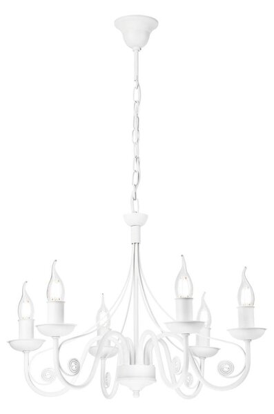 Luster na reťazi DONATO 6xE14/40W/230V biela