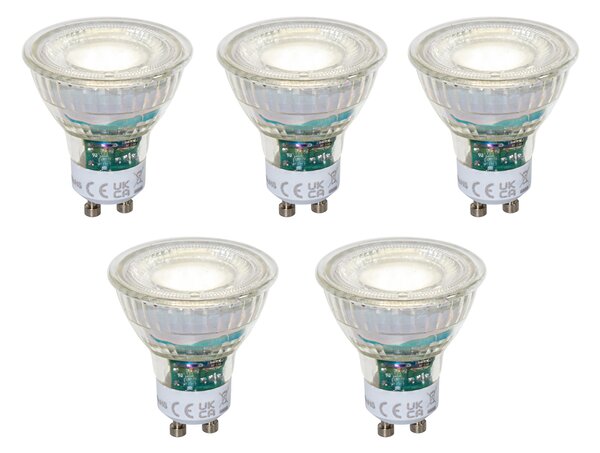Sada 5 stmievateľných LED žiaroviek GU10 50 mm číra 2,5 W 450 lm 4000 K