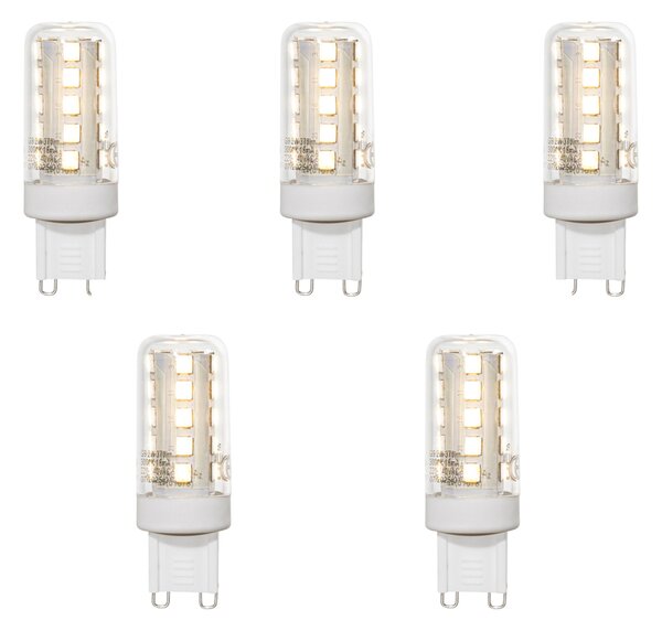Sada 5 G9 LED žiaroviek číra 2W 370 lm 3000K
