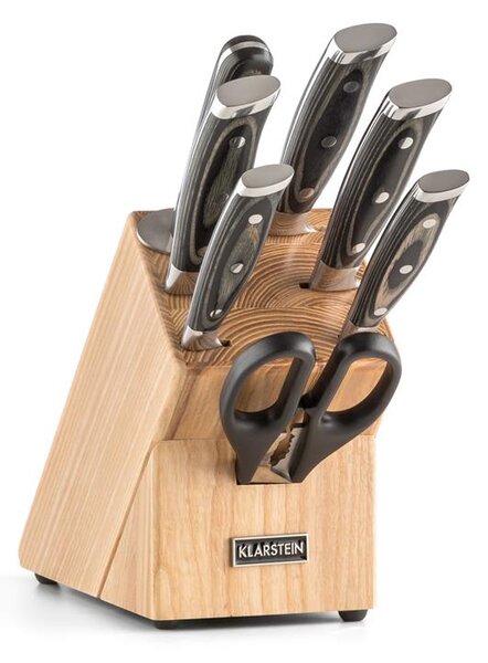Klarstein Katana 8, sada nožov, 8-dielna, nožnice, ocieľka, blok na nože