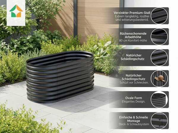 VYVÝŠENÝ ZÁHON 160/80/80 cm Prestige Home - Online Only záhrada, Online Only