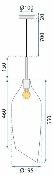 Toolight - Moderná sklenená stropná lampa E27 60W APP892-1CP, čierna-zlatá, OSW-05693