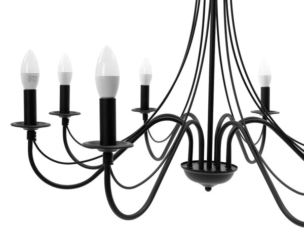 Toolight - Závesné svietidlo 8xE14 60W APP210-3CPR, čierna, OSW-08147