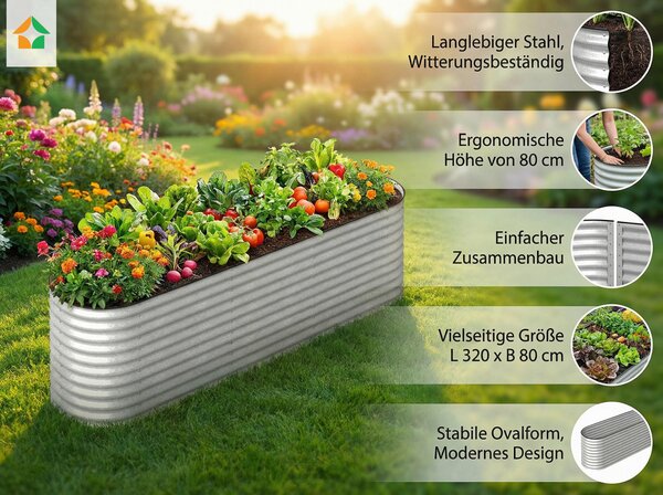 VYVÝŠENÝ ZÁHON 320/80/80 cm Prestige Home - Online Only záhrada, Online Only