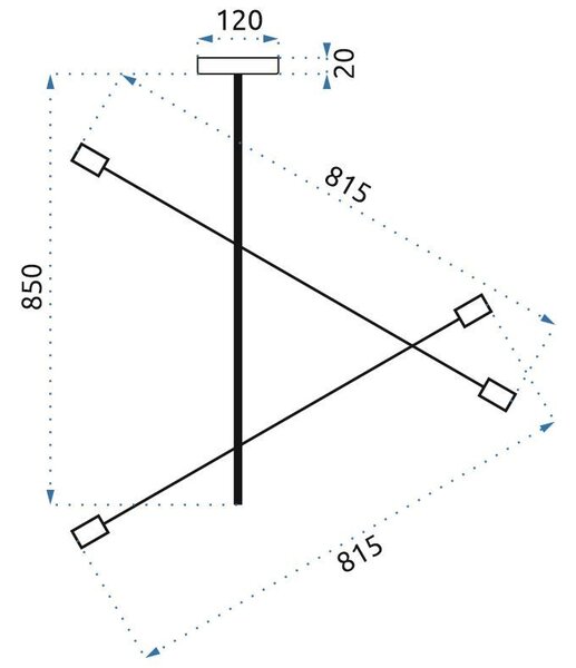 Toolight - Nastaviteľná stropná lampa dvojramenná 4xE27 60W APP479-4C, zlatá, OSW-00611