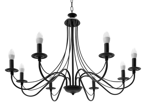 Toolight - Závesné svietidlo 8xE14 60W APP210-3CPR, čierna, OSW-08147