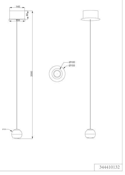 ZÁVESNÉ LED SVIETIDLO, 15,5/200 cm Trio Leuchten - Interiérové svietidlá
