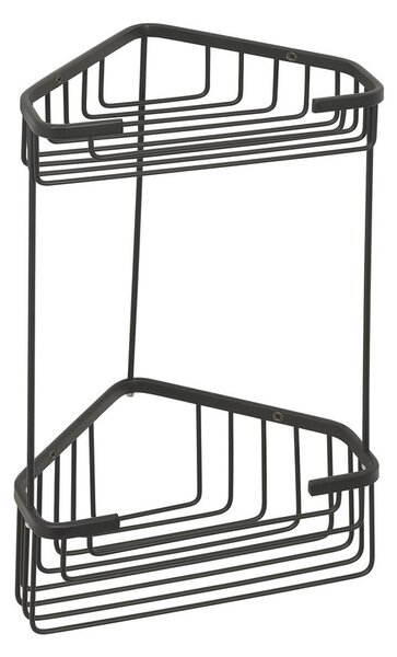 Gedy Gedy, SMART dvojposchodová rohová police 200x325x151mm, čierna matná, 2482-14