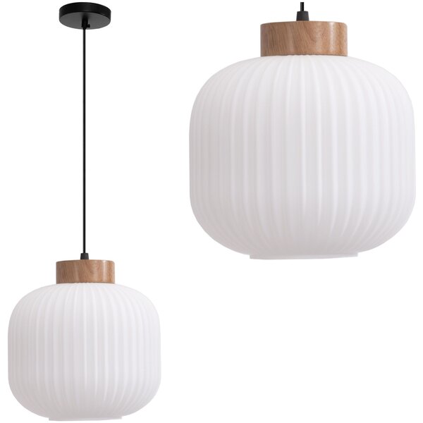 Toolight Toolight, závesné svietidlo sklenené E27 APP1068-CP, biela, OSW-04401