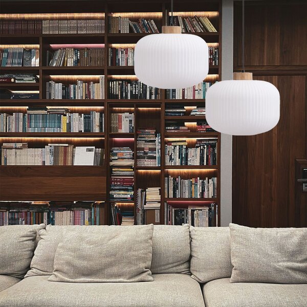 Toolight Toolight, stropné svietidlo zo skla 1xE27, biela, OSW-04412