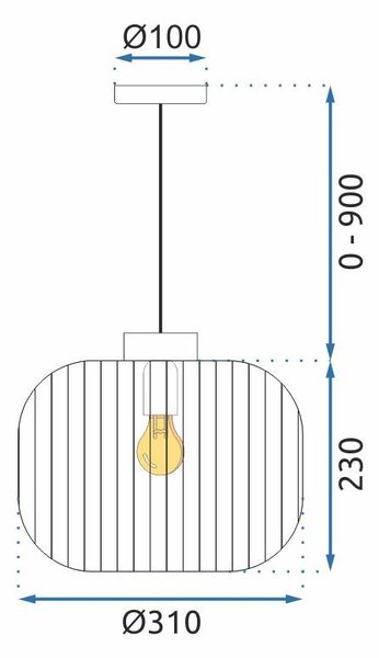 Toolight Toolight, stropné svietidlo zo skla 1xE27, biela, OSW-04412
