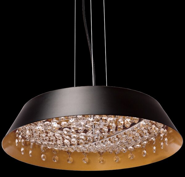 Toolight Toolight, LED závesné svietidlo Cristal 20W APP1028-CP, čierna, OSW-01233