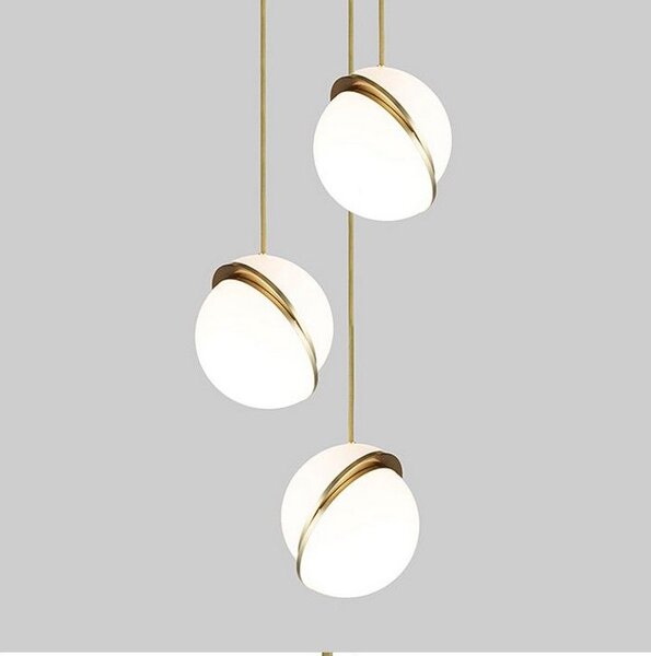 Toolight Toolight, závesná stropná lampa akrylová guľa 1xE27 APP481-1CP, biela-zlatá, OSW-00598