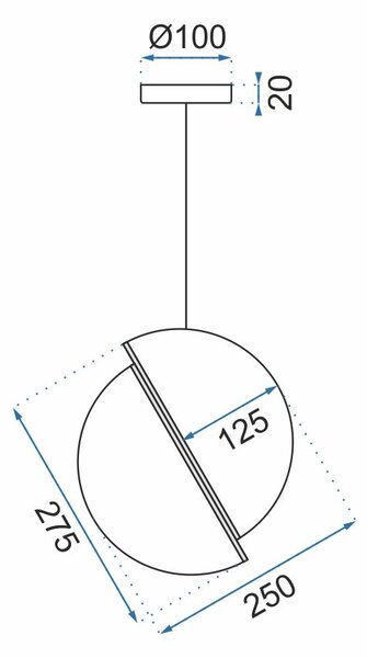 Toolight Toolight, závesná stropná lampa akrylová guľa 1xE27 APP481-1CP, biela-zlatá, OSW-00598