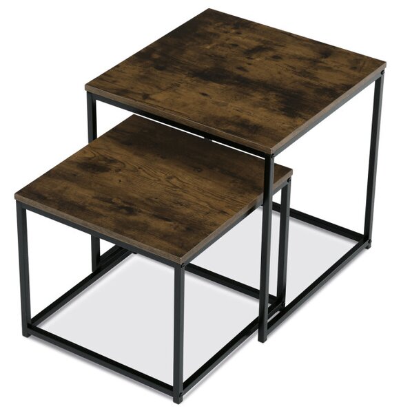 Sada 2 konferenčných stolíkov old wood AF-076 OLW