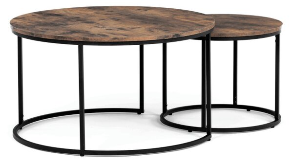 Sada 2 konferenčných stolíkov old wood AF-3002 OLW