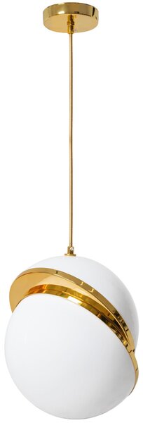 Toolight Toolight, závesná stropná lampa akrylová guľa 1xE27 APP481-1CP, biela-zlatá, OSW-00598