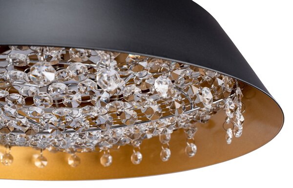 Toolight Toolight, LED závesné svietidlo Cristal 20W APP1028-CP, čierna, OSW-01233