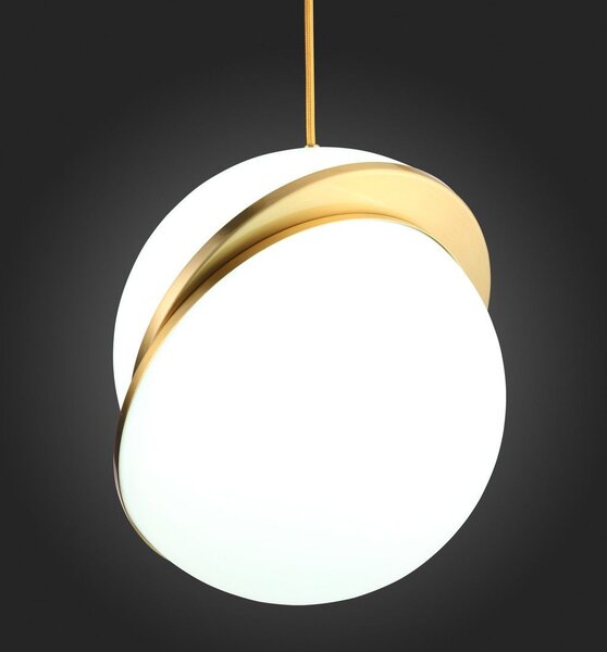 Toolight Toolight, závesná stropná lampa akrylová guľa 1xE27 APP481-1CP, biela-zlatá, OSW-00598