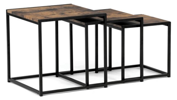 Sada 3 konferenčných stolíkov old wood AF-3003 OLW