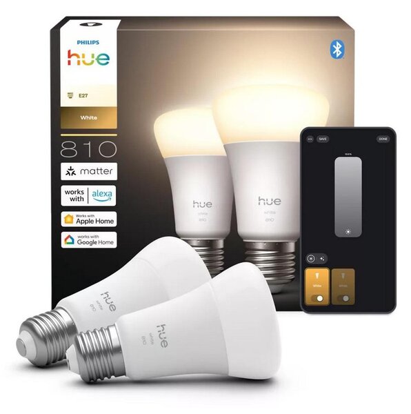 Súprava 2 ks stmievateľných LED žiaroviek Philips Hue WHITE E27/7W/230V 2700K