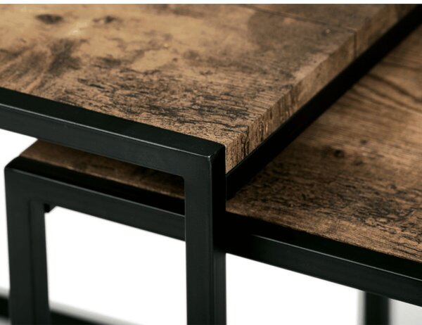 Sada 3 konferenčných stolíkov old wood AF-3003 OLW