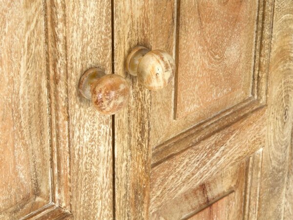 Masívna šatní skriňa Patina z mangového dreva, lakovaná, prírodná farba