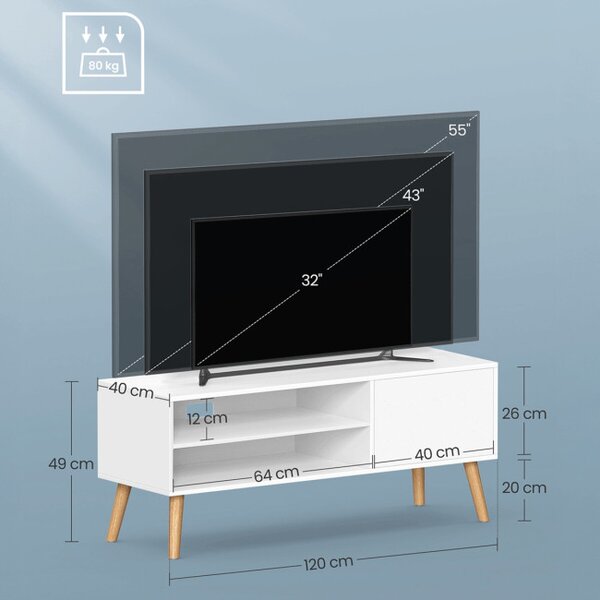Stolík pod TV biely AKF-E1146 WT