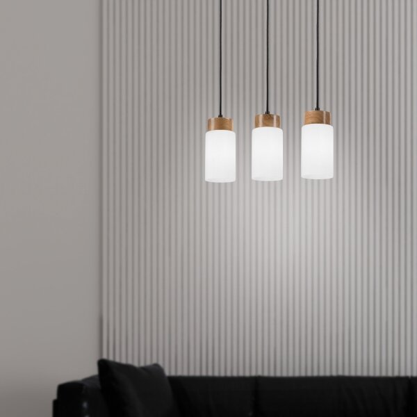 Luster na lane MARKUS 3xE27/15W/230V čierna/dub