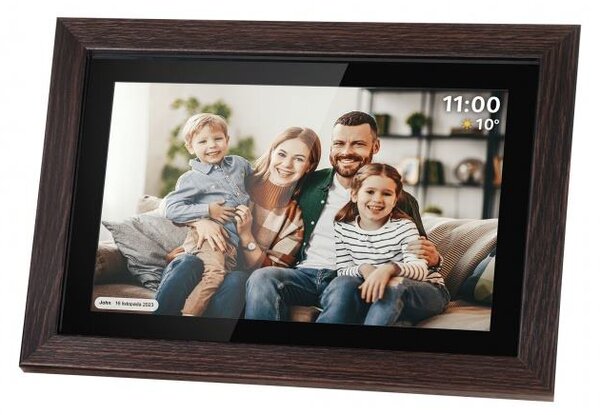 Digitálny fotorámik Kruger&Matz FRAMEO Wi-Fi 10,1"drevený rám
