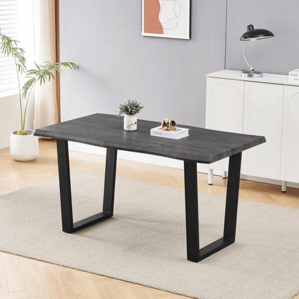Jedálenský stôl 140x80 cm HT-F4214 sivý dub / čierny