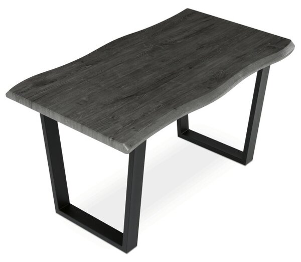 Jedálenský stôl 140x80 cm HT-F4214 sivý dub / čierny