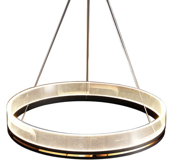 Toolight Toolight, LED závesné svietidlo 60cm APP1192-CP, čierna-zlatá, OSW-40023